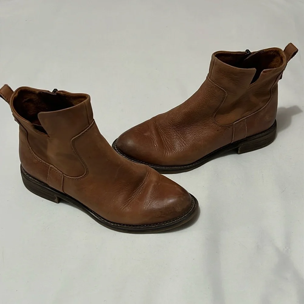 Franco Sarto Brown Leather Hoda Booties
